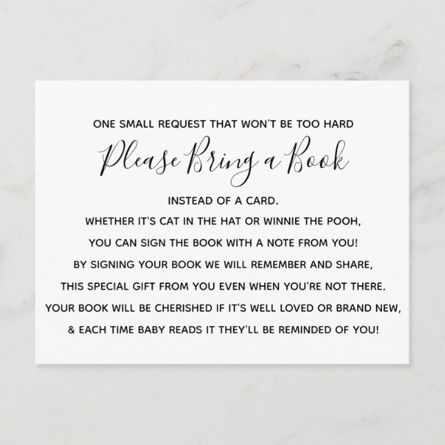 Bok-kort för svart vit Rosa ros-blomma, babykläder Inbjudan Vykort (Framsida)