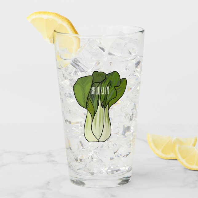 Bok-koy-tecknad illustration glaskopp (Framsida Ice)