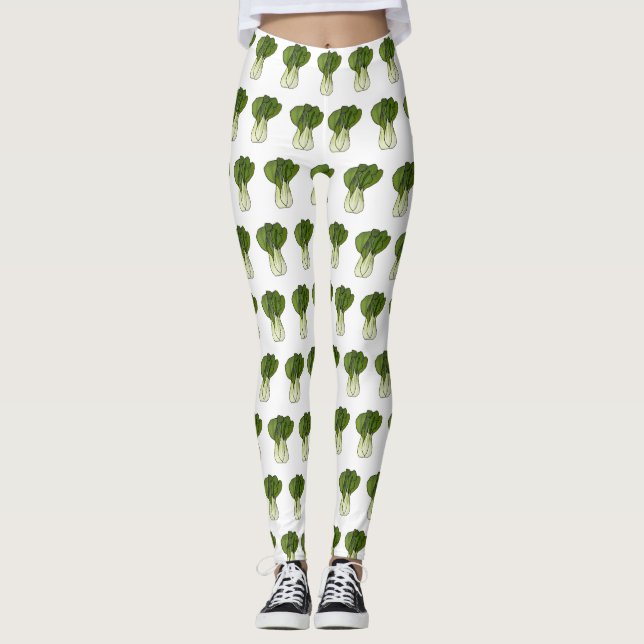 Bok-koy-tecknad illustration leggings (Framsida)