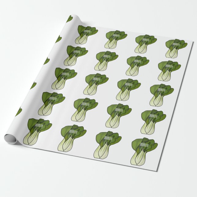 Bok-koy-tecknad illustration presentpapper (Utrullad)