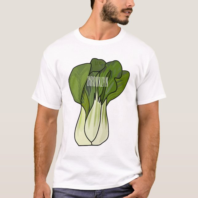 Bok-koy-tecknad illustration t shirt (Framsida)