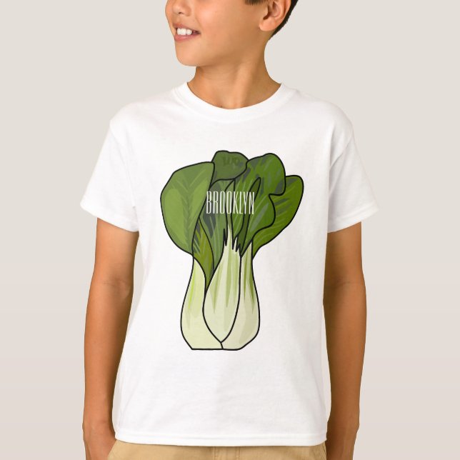 Bok-koy-tecknad illustration t shirt (Framsida)