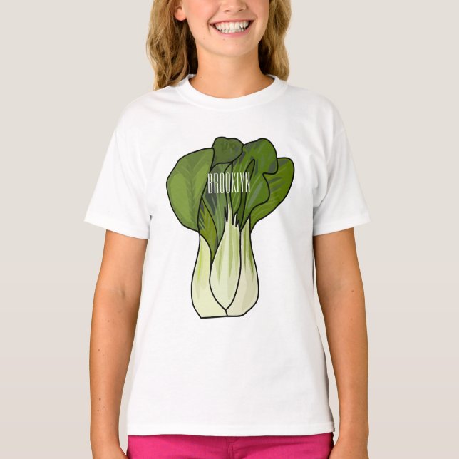 Bok-koy-tecknad illustration t shirt (Framsida)