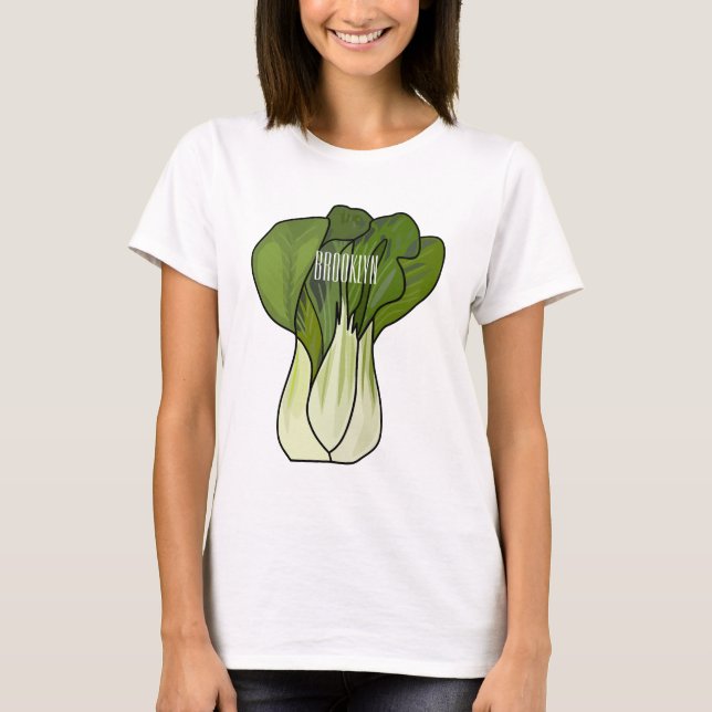 Bok-koy-tecknad illustration t shirt (Framsida)
