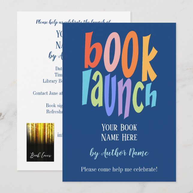 Bok lansering Modern Party Inbjudningar (Fram/baksida)