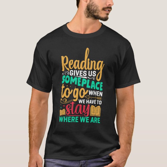 Bok-läsande textdesign för offertboksmasken Pun Bo T Shirt (Framsida)