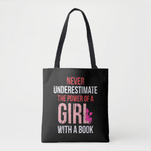 Bok Läsare av Humor Bookworm Woman Reader Tygkasse
