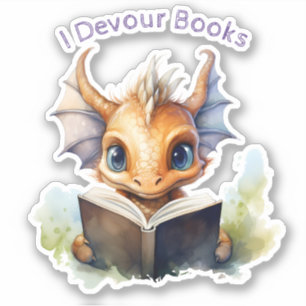 *~* Bok Läsare Baby Dragon AP88 I DEVOUR Klistermärken