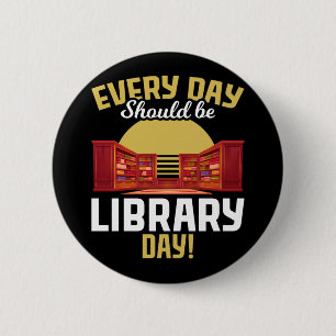 Bok Läsare för bibliotekarier Humor Knapp