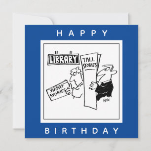 Bok-läsare vid Bibliotek Tecknad Kort