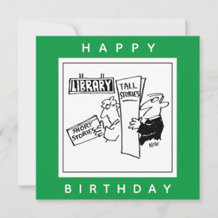 Bok-läsare vid Bibliotek Tecknad Kort