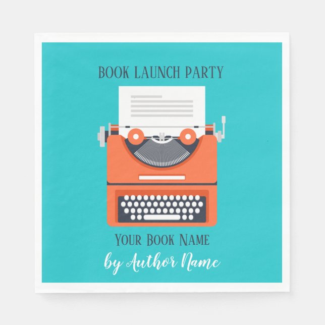 Bok Launch Party Typewriter Pappersservett (Framsidan)