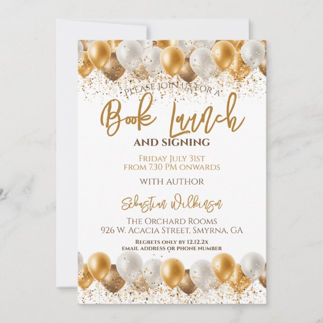 Bok Launch Signing Party Inbjudningar (Framsida)