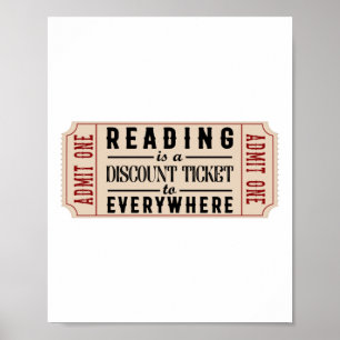 Bok litteraturläsning är en rabatt Biljett till Poster