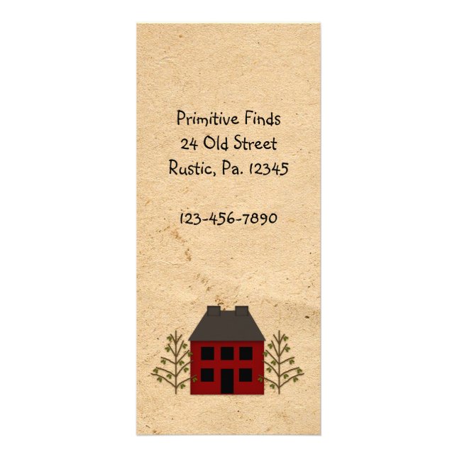 Bok-märke för primitivt rackkort reklamkort (Framsidan)