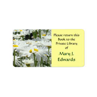Bok Märkre-etiketter Private Bibliotek Daisy Flowe Adressetikett