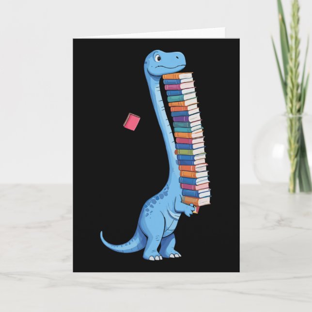 Bok med Dinosaur Reading Dino Kort (Framsida)