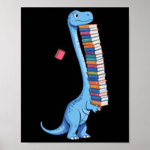 Bok med Dinosaur Reading Dino Poster