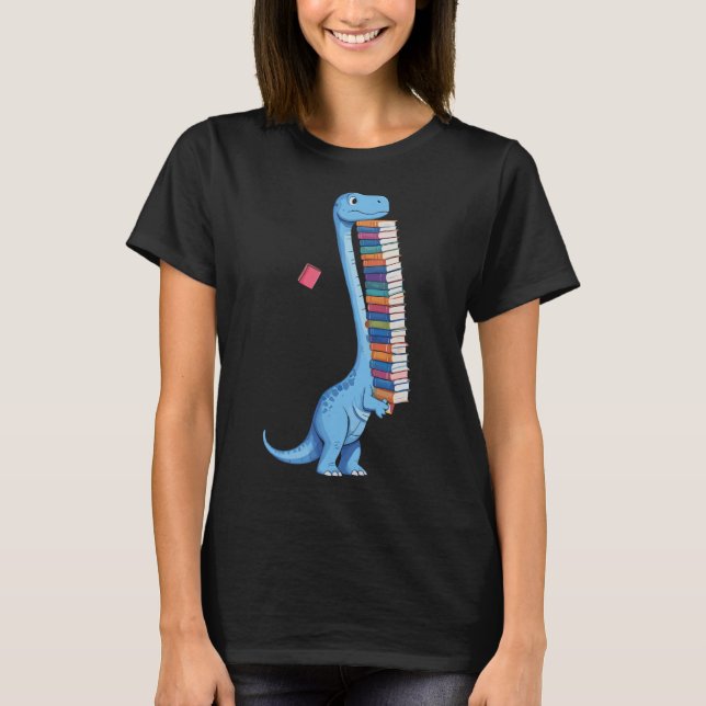 Bok med Dinosaur Reading Dino T Shirt (Framsida)