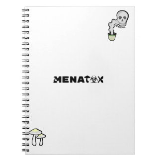 bok med menatox-logotyp anteckningsbok