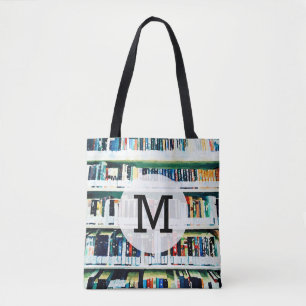 Bok Monogram Bag, bokhyllan bibliotek Tygkasse