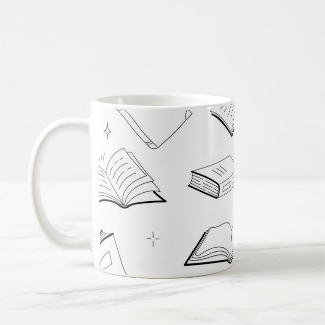 Bok mönster kaffemugg (Vänster)