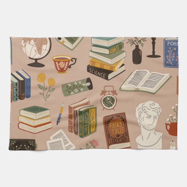 Bok mönster kökshandduk (Horisontell)