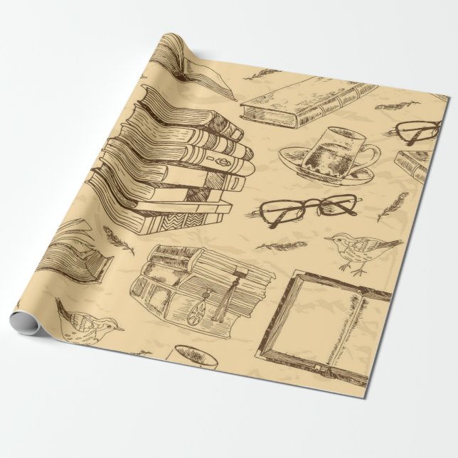 Bok mönster presentpapper (Utrullad)