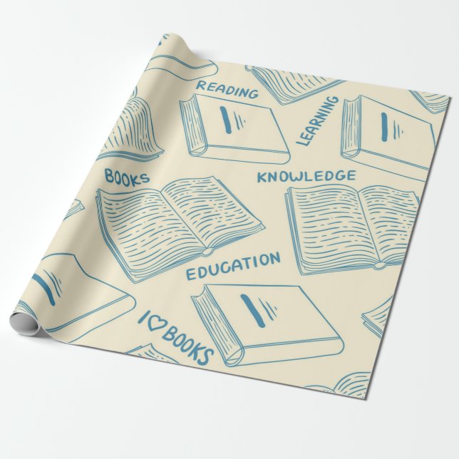 Bok mönster presentpapper (Utrullad)