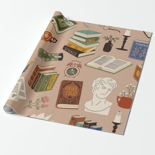 Bok mönster presentpapper (Utrullad)