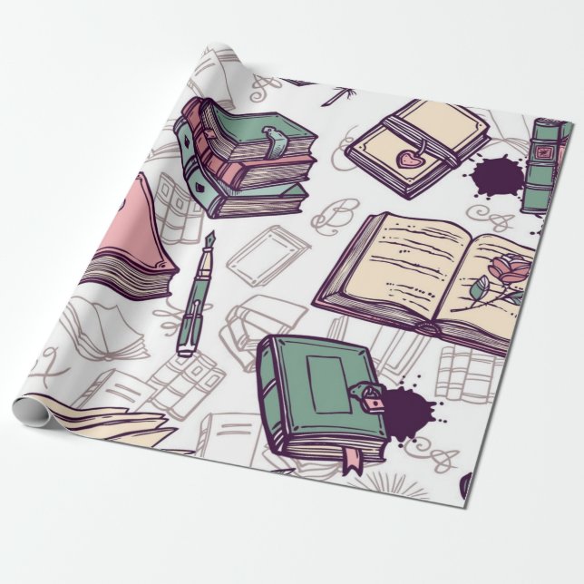 Bok mönster presentpapper (Utrullad)