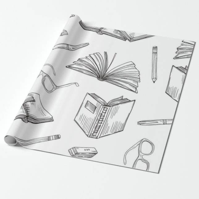 Bok mönster presentpapper (Utrullad)