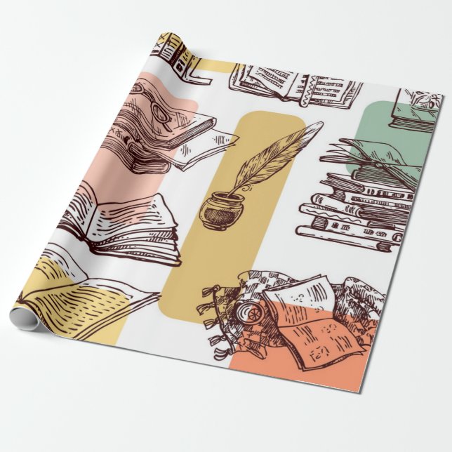 Bok mönster presentpapper (Utrullad)