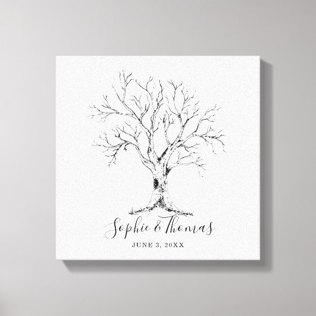 bok namnteckning utskriftsgäst i Bröllop finger Canvastryck (Framsida)