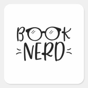 Bok Nerd - Bok Älskare Fyrkantigt Klistermärke
