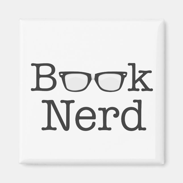 Bok Nerd Funny Spectacles Text Magnet (Framsidan)