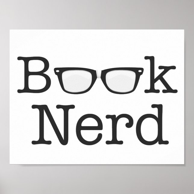 Bok Nerd Funny Spectacles Text Poster (Framsidan)