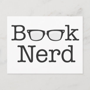 Bok Nerd Funny Spectacles Text Vykort