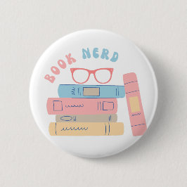 Bok Nerd Girl Retro Design Knapp