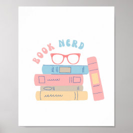 Bok Nerd Girl Retro Design Poster