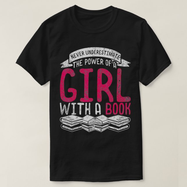 Bok Nerd Librarian Bookworm Girls Women Gift Read T Shirt (Design framsida)