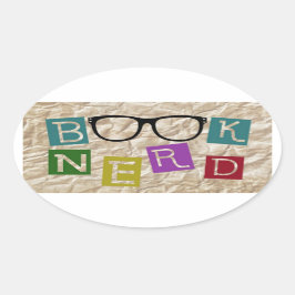 Bok Nerd Ovalt Klistermärke