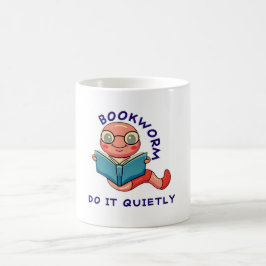 Bok Nerd Reading Älskare Bok Mask Cute Tecknad om Kaffemugg