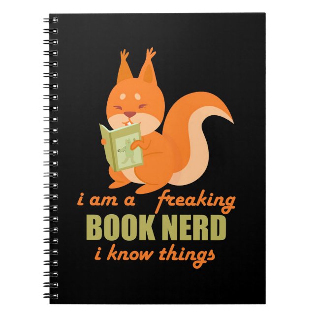 Bok Nerd Squirrel Anteckningsbok (Framsidan)