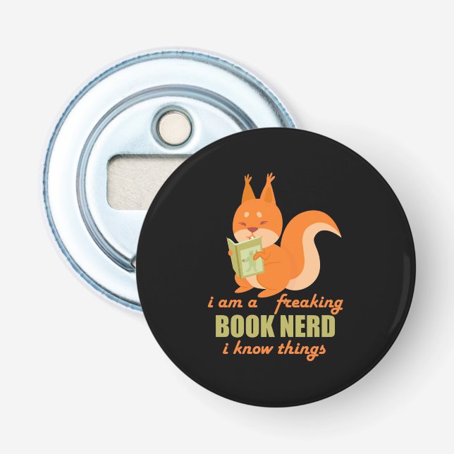 Bok Nerd Squirrel Flasköppnare (Framsidan)