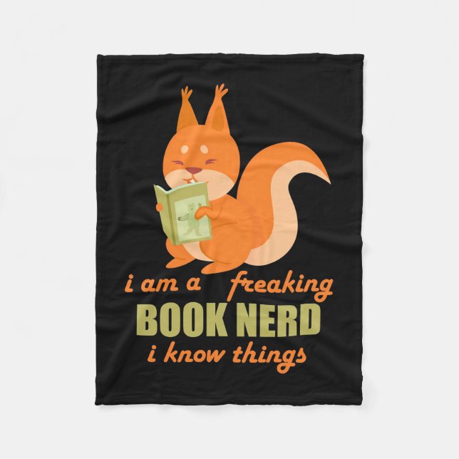 Bok Nerd Squirrel Fleecefilt (Framsidan)