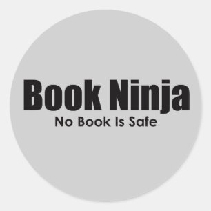 Bok Ninja Sticker Runt Klistermärke