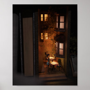 Bok nook diorama - lilla café poster