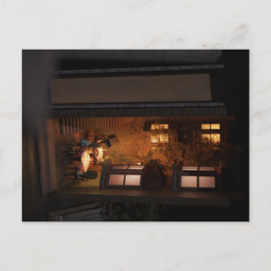 Bok nook diorama - lilla café vykort