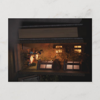 Bok nook diorama - lilla café vykort
